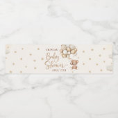 Teddybeer ballon Baby shower waterflesje label Waterfles Etiket (Enkel label)