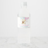 Teddybeer ballon Baby shower waterflesje label Waterfles Etiket (Voorkant)
