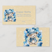 Teddybeer ballon boog jongen luier Raffle Visitekaartje (Voorkant / Achterkant)