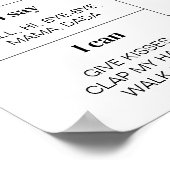 Teddybeer ballon eerste verjaardag mijlpaal teken poster (Hoek)