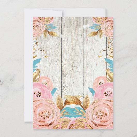 Teddybeer ballon eerste verjaardag rustiek kaart (Achterkant)