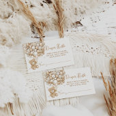 Teddybeer ballon hart Baby shower luier ticket Informatiekaartje