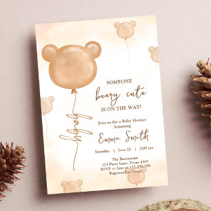 Teddybeer Ballon Heel Schattige Boho Baby Shower Kaart