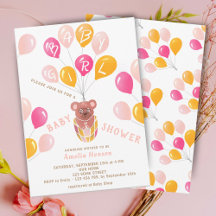 Teddybeer Ballon Meisje Baby Shower