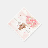 Teddybeer ballon meisje Baby shower servetten (Hoek)