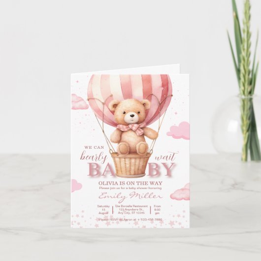 Teddybeer Ballon Meisje Kan bijna niet wachten Bab (Voorkant)