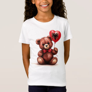teddybeer & ballon met de Albanese vlag. T-shirt