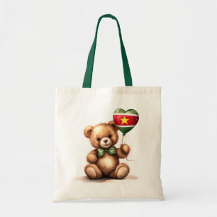 Teddybeer & ballon met de Surinaamse vlag. Tote Bag