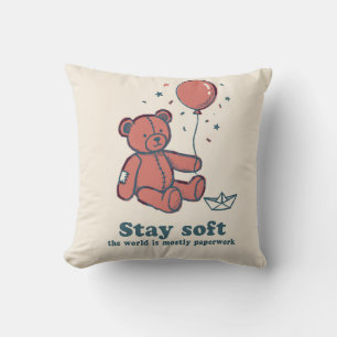 Teddybeer Ballon Riso Stijl Worp Kussen