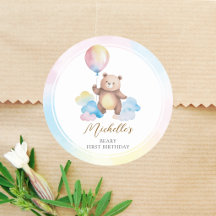 Teddybeer Ballon Wolken Beary Eerste Verjaardag