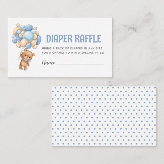 Teddybeer ballonluier Raffle Informatiekaartje (Voorkant / Achterkant)