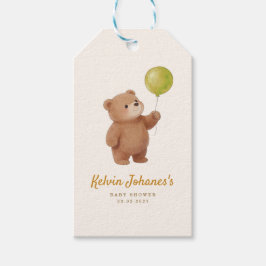 Teddybeer Ballonnen Baby Shower Cadeaulabel