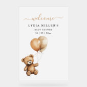 Teddybeer Ballonnen baby shower Genderneutraal Acryl Bord (Voorkant)