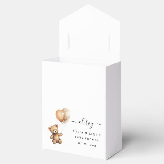 Teddybeer Ballonnen baby shower Genderneutraal Bedankdoosjes (Geopend)