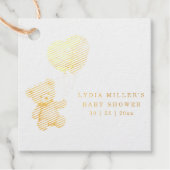 Teddybeer Ballonnen baby shower Genderneutraal Bedankjes Labels (Voorkant)
