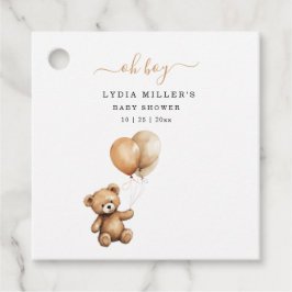 Teddybeer Ballonnen baby shower Genderneutraal Bedankjes Labels