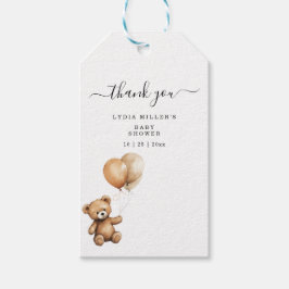 Teddybeer Ballonnen baby shower Genderneutraal Cadeaulabel