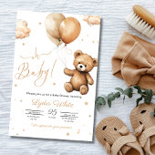 Teddybeer Ballonnen baby shower Genderneutraal Kaart