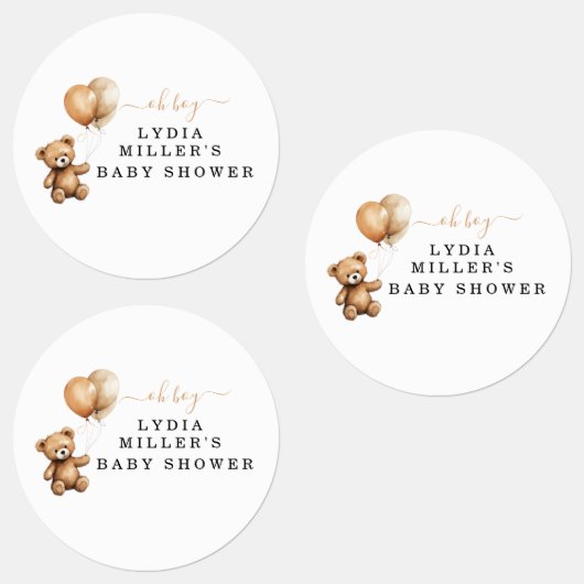 Teddybeer Ballonnen baby shower Genderneutraal Labels (Groep)