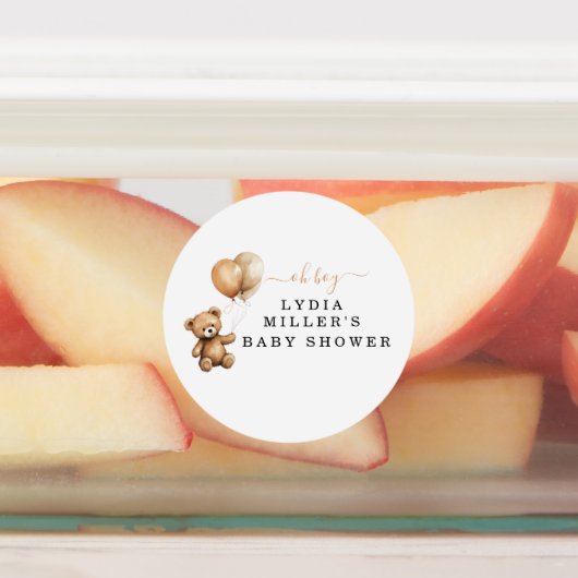 Teddybeer Ballonnen baby shower Genderneutraal Labels (Aangebracht)