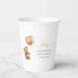 Teddybeer Ballonnen baby shower Genderneutraal Papieren Bekers