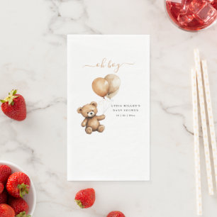 Teddybeer Ballonnen baby shower Genderneutraal Servet