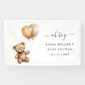 Teddybeer Ballonnen baby shower Genderneutraal Spandoek (Horizontaal)