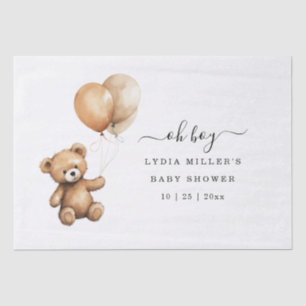 Teddybeer Ballonnen baby shower Genderneutraal Tissuepapier
