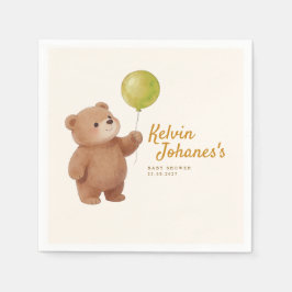 Teddybeer Ballonnen Baby Shower Servet
