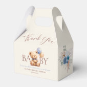 Teddybeer Ballonnen Boho Blauw Roos Bloemen Bedankdoosjes (Voorkant Zijde)