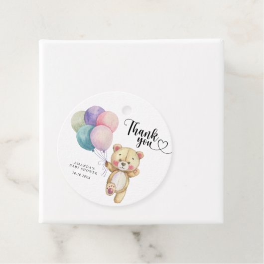 Teddybeer ballonnen - dank u bedankjes labels (In situ)