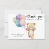 Teddybeer ballonnen - dank u bedankkaart (Voorkant)