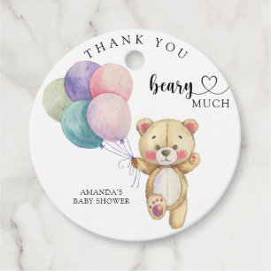 Teddybeer ballonnen - dank u dragen veel bedankjes labels
