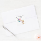 Teddybeer ballonnen - dit boek behoort toe vierkante sticker (Envelop)