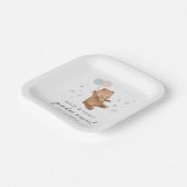 Teddybeer ballonnen Geslacht onthullen Papieren Bordje (Gebogen)