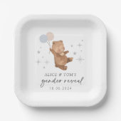 Teddybeer ballonnen Geslacht onthullen Papieren Bordje (Voorkant)