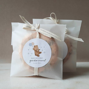 Teddybeer ballonnen Geslacht onthullen Ronde Sticker