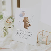 Teddybeer ballonnen Geslacht onthullen welkomstbor Reclamebord Met Voetstuk