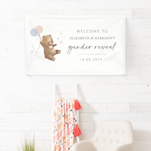 Teddybeer ballonnen Geslacht onthullen welkomstbor Spandoek (Insitu)