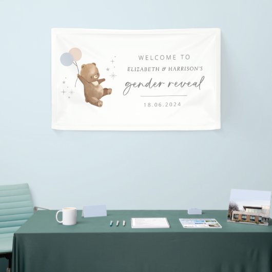 Teddybeer ballonnen Geslacht onthullen welkomstbor Spandoek (Beurs)