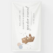 Teddybeer ballonnen Geslacht onthullen welkomstbor Spandoek (Verticaal)