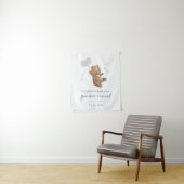 Teddybeer ballonnen Geslacht onthullen welkomstbor Wandkleed (In situ)