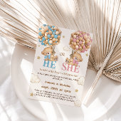 Teddybeer Ballonnen Hij of Zij Genderonthulling Kaart