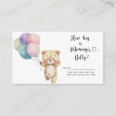 Teddybeer ballonnen - Hoe groot is mama's buik Informatiekaartje (Voorkant)
