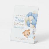 Teddybeer ballonnen hoeveel gram reclamebord met voetstuk (Voorkant)