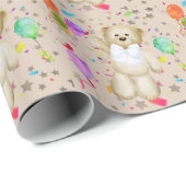 Teddybeer & ballonnen inpakpapier (Rol Hoek)