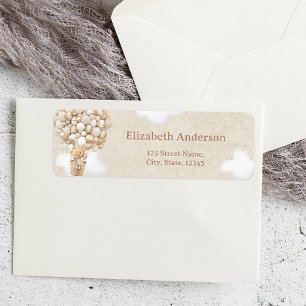 Teddybeer ballonnen Neutraal Baby shower Label