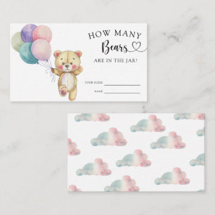 Teddybeer ballonnen - raad eens hoeveel beren informatiekaartje