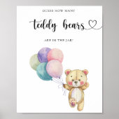Teddybeer ballonnen - raad eens hoeveel teddyberen poster (Voorkant)