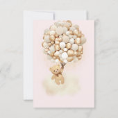 Teddybeer ballonnen roze goud Tan Bedankkaart (Achterkant)